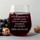 Weintumbler zum Kollegen Abschied mit Namen und persönlichem Text gestalten von Love & Faith