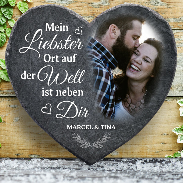 Neben dir - Paar-Schieferherz