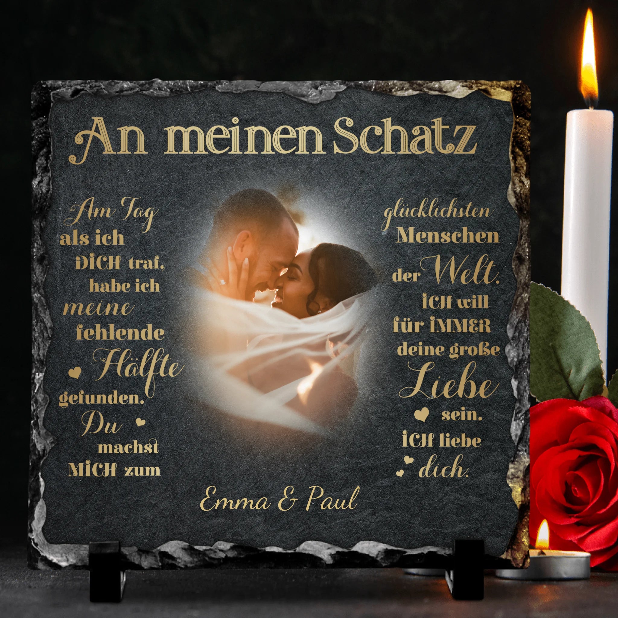An meinen Liebling - Paar-Schieferplatte