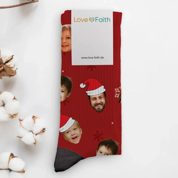Frohes Fest - Personalisierte Socken mit eigenem Fotoupload als Weihnachtsgeschenk
