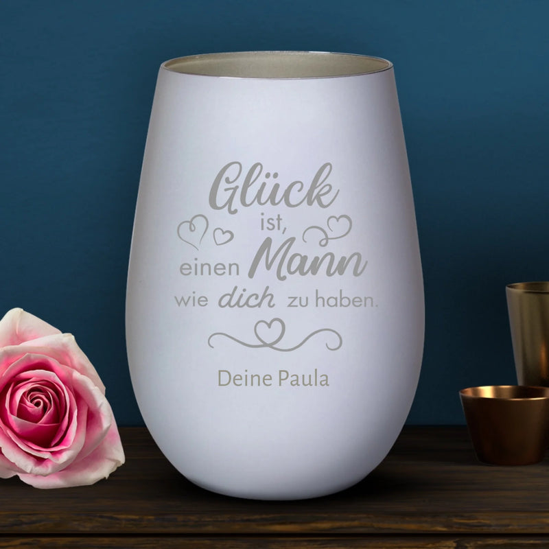 Glück ist ... - Paar-Windlicht