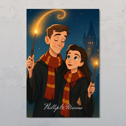 Poster mit zauberhaftem Cartoon Effekt mit eigenem Foto personalisieren mitLove & Faith