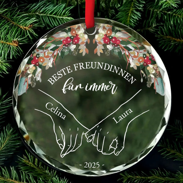 Kristallornament als Weihnachtsbaumschmuck personalisiert für Partner Geschenk von Love & Faith