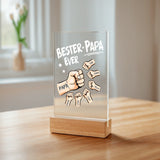 "Bester Papa Ever" Acrylaufsteller mit Holzsockel für Vatertagsgeschenk gestalten von Love & Faith