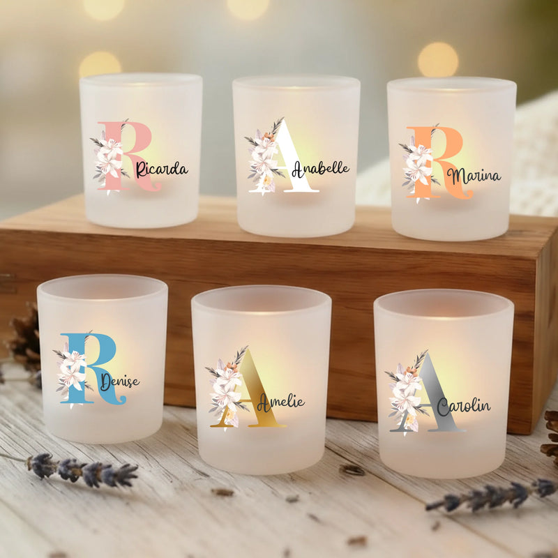 Personalisierter Teelichthalter für dich und deine Liebsten mit Initiale und Name von Love & Faith