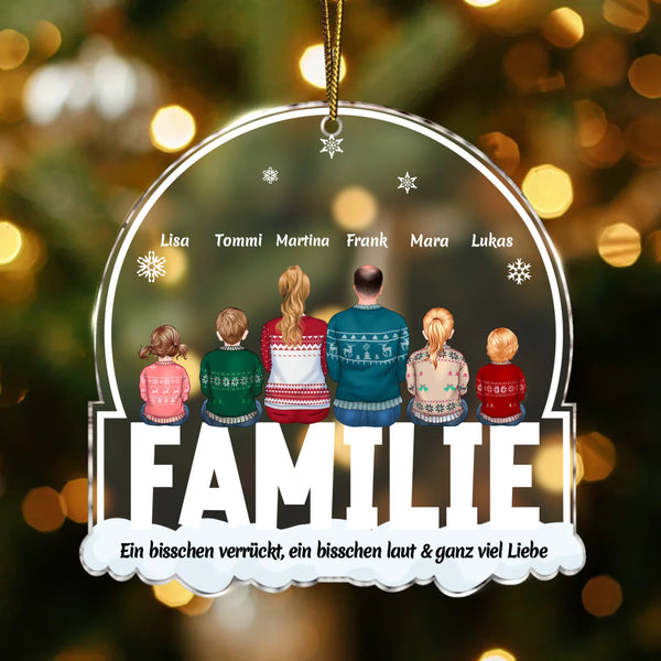 Weihnachtsdekoration mit der ganzen Familie illustriert personalisiert von Love & Faith