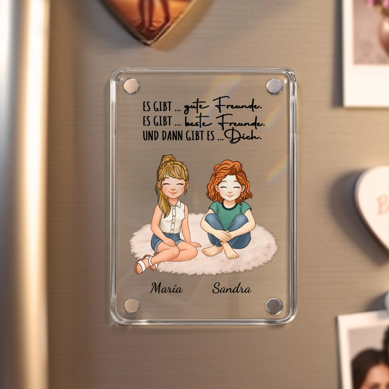 Acrylmagnet für Kühlschrank als Freundin Geschenk personalisiert von Love & Faith