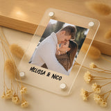 Acrylmagnet für Kühlschrank mit Foto als Partnergeschenk personalisiert von Love & Faith