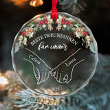 Kristallornament als Weihnachtsbaumschmuck personalisiert für Partner Geschenk von Love & Faith