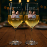 2er Set Personalisierte Foto Weingläser für Freundinnen zum Danke sagen von Love & Faith