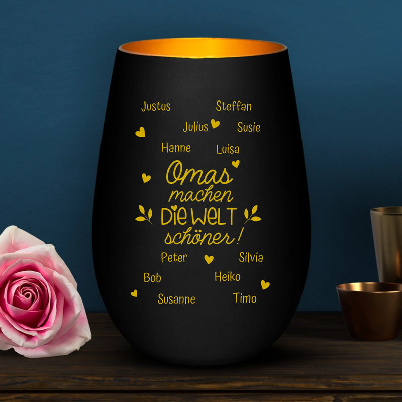 Du machst die Welt schöner - Familien-Windlicht