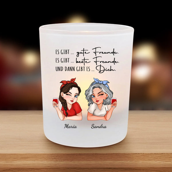 Beste Freundinnen - Personalisiertes Premium Teelicht für beste Freundinnen für Weihnachten