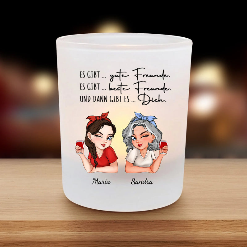 Beste Freundinnen - Personalisiertes Premium Teelicht für beste Freundinnen für Weihnachten