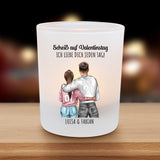 Nur mit Dir - Personalisierter Teelichthalter für Paare mit Illustration