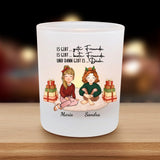 Auf Uns - Personalisierter Teelichthalter für Freundinnen zu Weihnachten mit Illustration