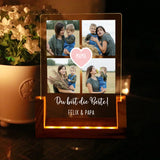 eckiger LED Aufsteller mit persönlichem Aufdruck Blumen und Namen - Geschenkidee für Mama von Love & Faith