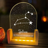 Rundes LED Licht Sternenhimmel mit Geburtstag und Namen als Geschenkidee zur Geburt von Love & Faith
