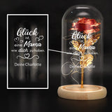 Ewige Rose in Glaskuppel mit "Glück ist es eine Mama zu haben" personalisiertes Geschenk zum Muttertag von Love & Faith