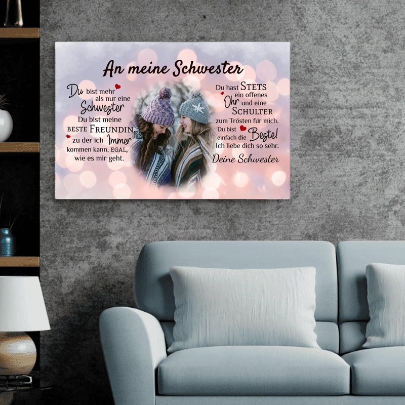 An meine Schwester - Geschwister-Leinwand