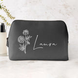 3l schwarz Kosmetiktasche aus PU Leder mit Name personalisiert von Love & Faith personalisiert