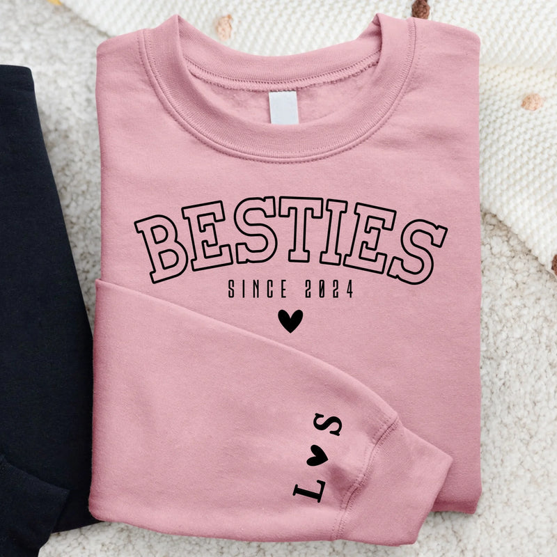 Besties forever - Personalisierter Premium Sweater für Freundinnen und Schwestern