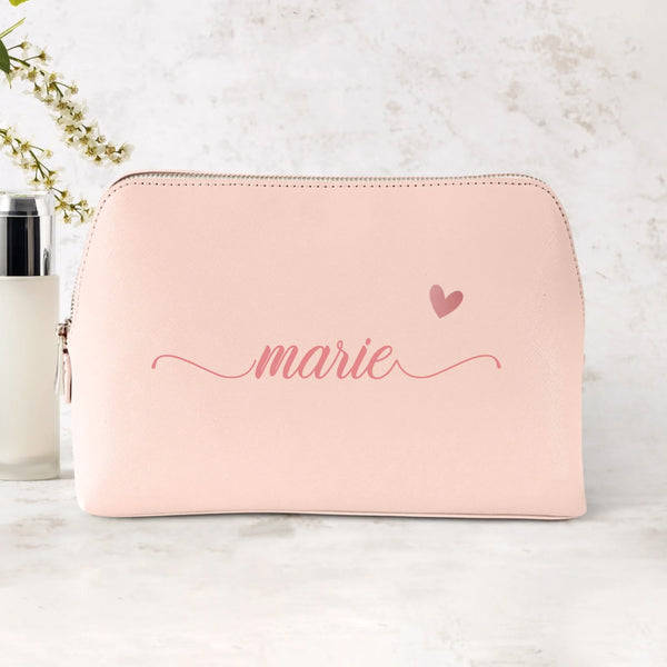 3l rosa Kosmetiktasche aus PU Leder mit Name personalisiert von Love & Faith personalisiert