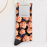 Socken mit eigenen Fotos im Cartoon Stil 35-38 individuell gedruckt von Love & Faith