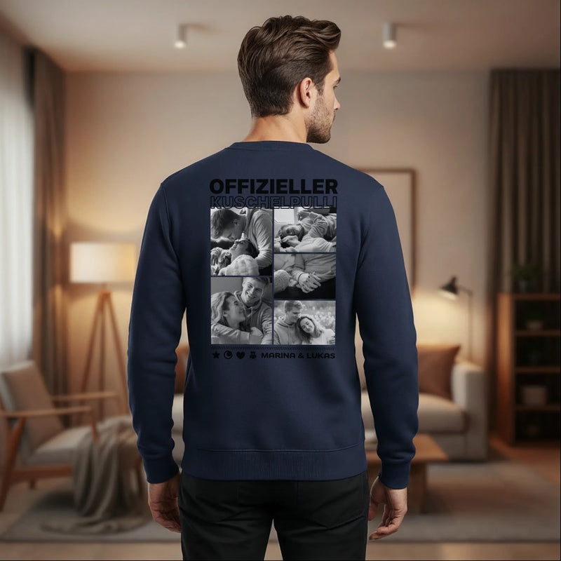 Offizieller Kuschelpulli mit Fotos für Paare personalisiert gestalten mit Love & Faith