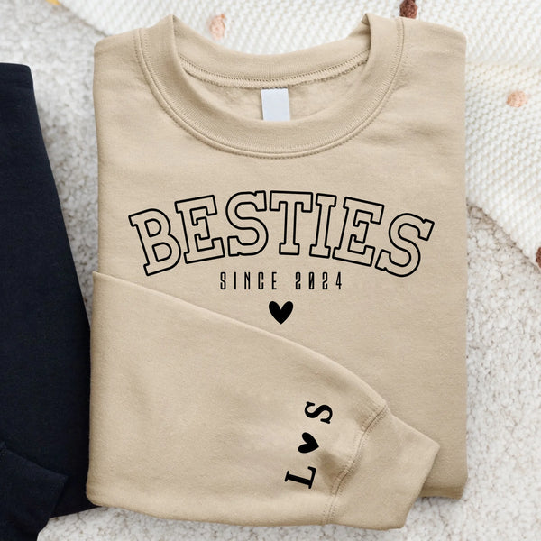Besties forever - Personalisierter Premium Sweater für Freundinnen und Schwestern