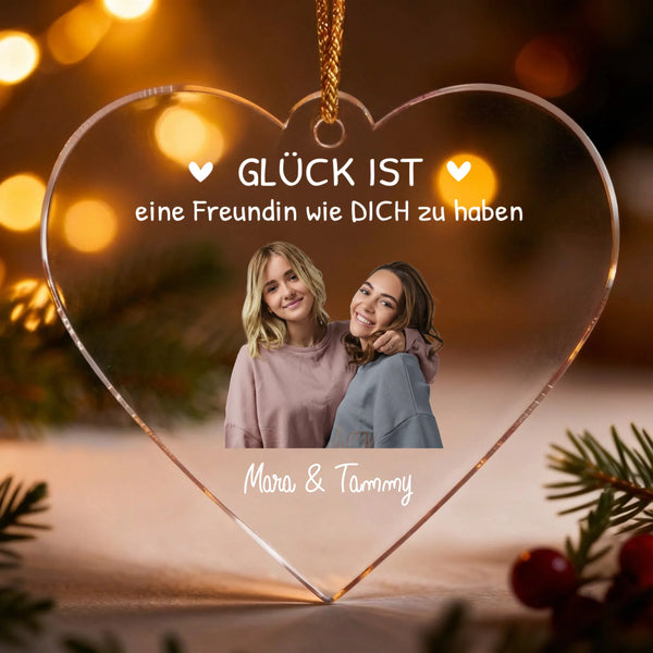 Beste Freundinnen - Personalisiertes Acryl Ornament für Freundinnen und Schwestern mit Foto-Upload