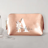 rosé gold metallic PU Kosmetiktasche 0,75 Liter klein mit Initiale und Name personalisiert von Love & Faith