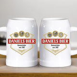 Papas Bier - Personalisiertes Bierglas mit Druck mit Brauerei Logos für Papa und Opa