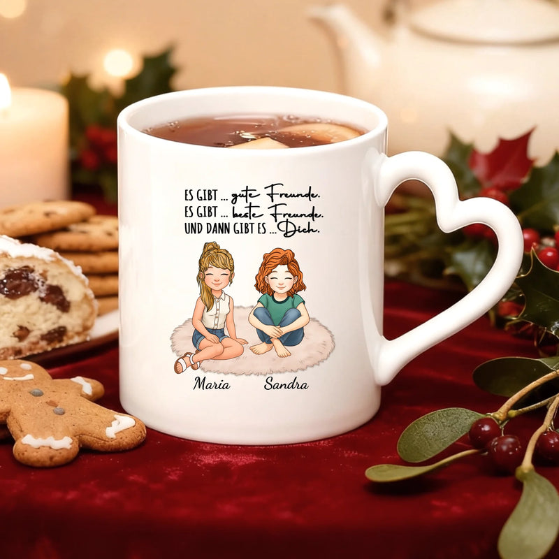 Personalisierte Freundinnen Tasse für bis zu 7 Personen individuell gestalten mit Love & Faith
