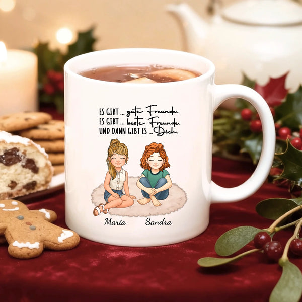 Personalisierte Freundinnen Tasse für bis zu 7 Personen individuell gestalten mit Love & Faith