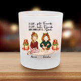 Auf Uns - Personalisierter Teelichthalter für Freundinnen zu Weihnachten mit Illustration