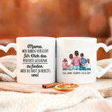 Weiße Tasse mit Herzhenkel und personalisiertem weihnachtlichem  Namen – romantische Geschenkidee von Love & Faith