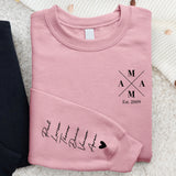 Rosa Pullover für Papa mit Kindernamen personalisierte Geschenkidee zum Vatertag von Love & Faith
