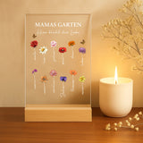 "Mamas Garten" Acrylaufsteller mit Holzsockel für Muttertagsgeschenk gestalten von Love & Faith