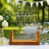 Leuchtender LED Aufsteller zum Jahrestag mit Holzsockel als Geschenkidee von Love & Faith