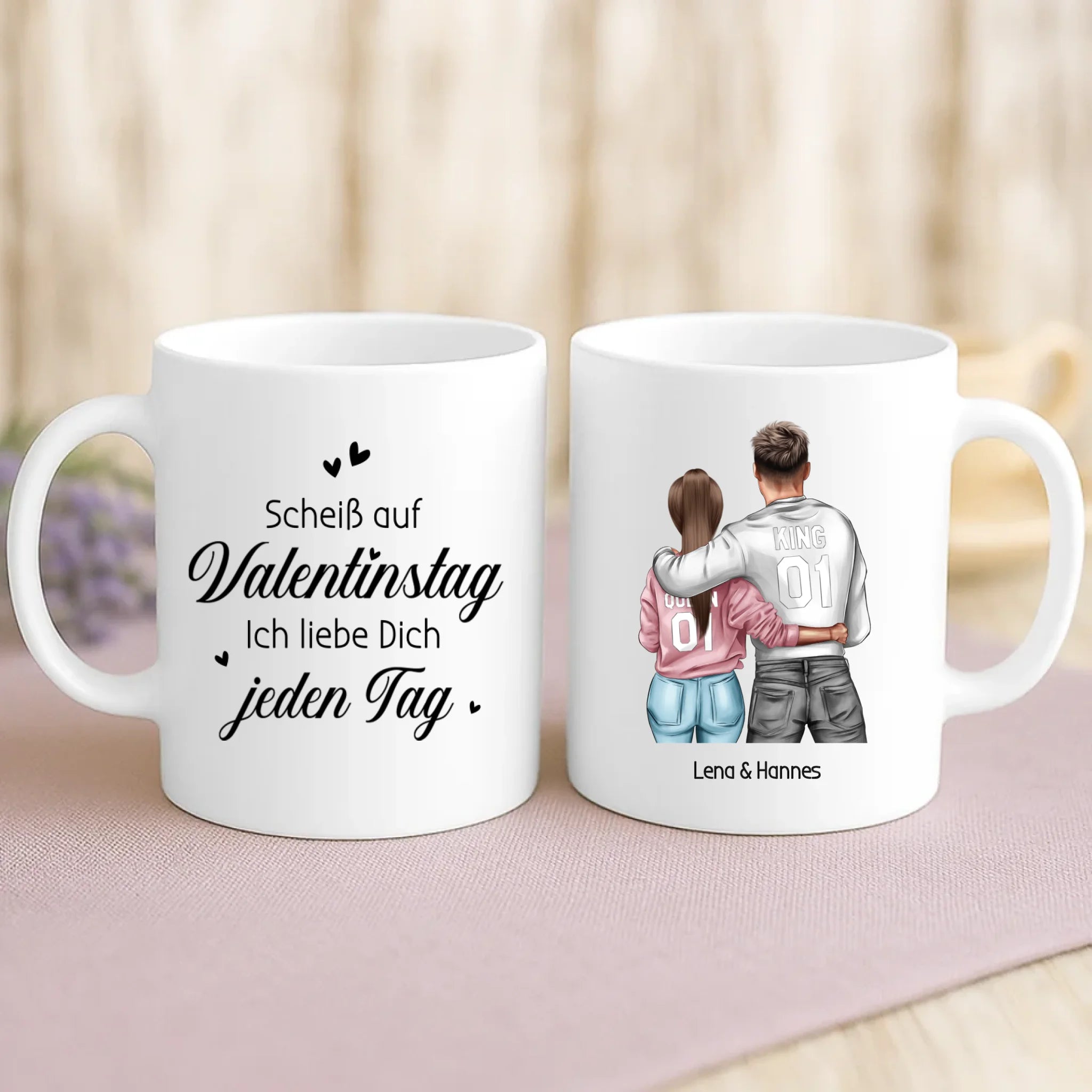 Personalisierte Tasse mit Druck zum Valentinstag für Paare – Mein Valentinsgruß