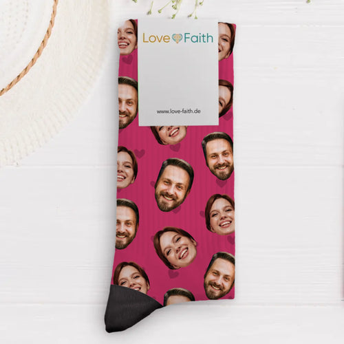 Socken mit eigenen Fotos für Paare 35-38 individuell gedruckt von Love & Faith