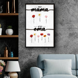 Leinwand "Erst Mama, Jetzt Oma" mit Blumen und Kindernamen personalisiert von Love & Faith