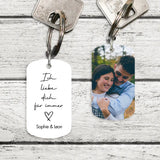 Beidseitig Personalisierter Schlüsselanhänger mit Farbdruck für Paare mit Foto