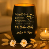 Windlicht graviert mit "Ich liebe dich" als Geschenk für Partner mit Love & Faith personalisiert