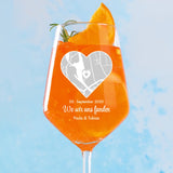 Weinglas mit Landkarte und Koordinaten für Jahrestagsgeschenk personalisieren mit Love & Faith