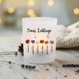 Personalisierter Teelichthalter mit Geburtsblumen personalisiert für Eltern und Großeltern von Love & Faith