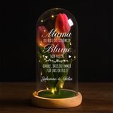 Personalisierte Ewige Tulpe in der Glaskuppel für "Mama, die schönste Blume der Welt" mit Namen zum Muttertag von Love & Faith
