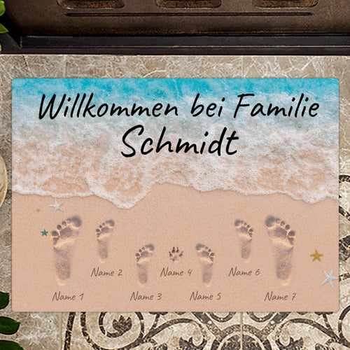 Fußabdrücke Fußmatte 70x50xm personalisiert gefertigt von Love & Faith