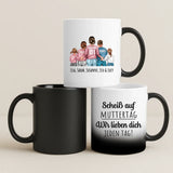 Magische Tasse mit Thermo-Farbwechsel und personalisiertem Namen – witzige Geschenkidee von Love & Faith