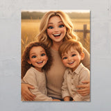 Cartoon Love Mama - Personalisertes Poster mit Cartoon Effekt für Mama